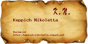 Keppich Nikoletta névjegykártya