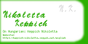 nikoletta keppich business card